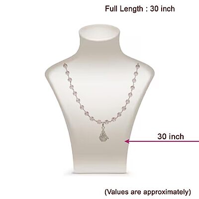Sphatika Mala with Ayyappan Pendant Pure Quartz Crystal Mala for Devotion