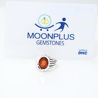 Sterling Silver Ring with natural Hessonite Stone