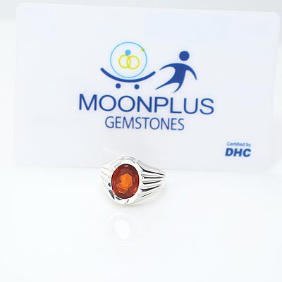 Sterling Silver Ring with natural Hessonite Stone Sterling Silver Ring with natural Hessonite Stone