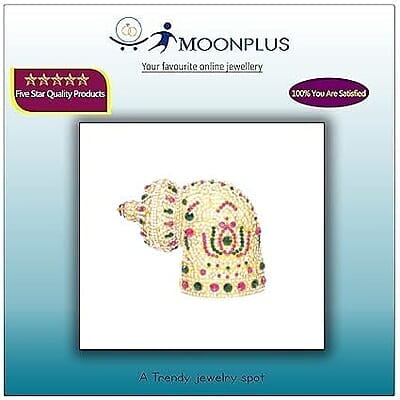 RED WITH GREEN MULTISTONE CROWN FOR GOD/Amman(right side) RED WITH GREEN MULTISTONE CROWN FOR GOD/Amman(right side)