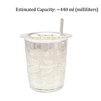 Silver Tumbler with straw
