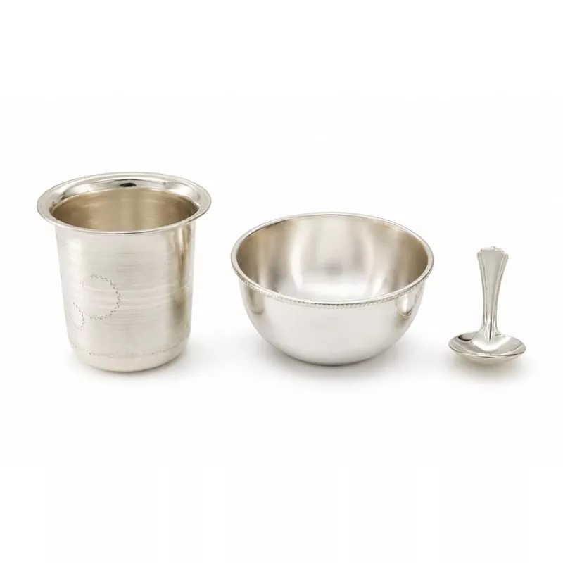 Silver New Born Baby Dinner Set