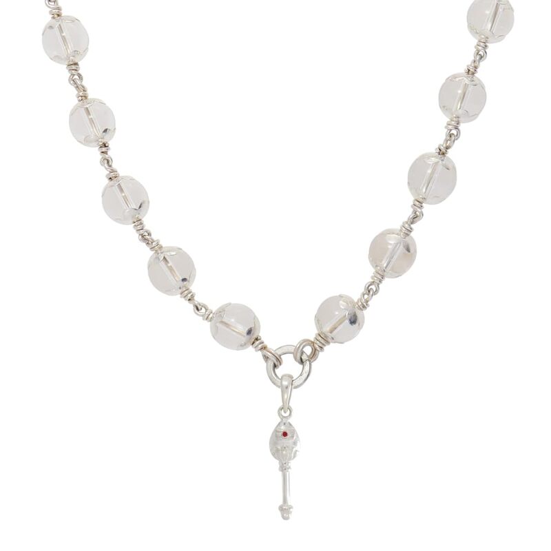 Silver Sphatik With Lord Murugan Vel om Penadant Silver Sphatik With Lord Murugan Vel om Penadant