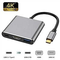 HAMMOK ZEST Type-C 3-in-1 HDMI USB PD Adapter! Connect your devices seamlessly with HDMI output, USB PD charging, and USB data transfer. Compact, portable, and perfect for on-the-go!
