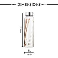 Borosil Prism Glass Bottle, 1L, Wide Mouth, Silver Metal Lid, 100% Borosilicate, Fridge Safe, Leakproof, Easy to Carry, Store Water, Lassi, Juice, Milk, Smoothies, Easy to Clean