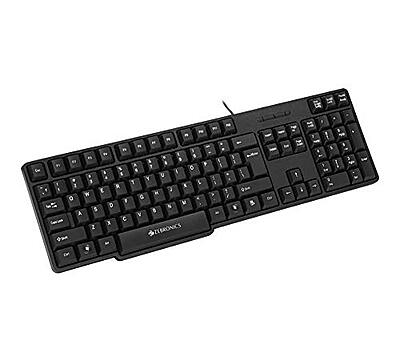 Zebronics K20 Wired Keyboard – USB, 104 Keys, ergonomic design, multimedia keys, durable build, plug and play, compatible with Windows, sleek black finish, perfect for home and office use.