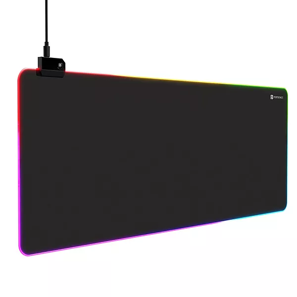 Portronics Comfipad Glow Gaming Mouse Pad – RGB Light Modes | Large Size | Non-Slip Base| black