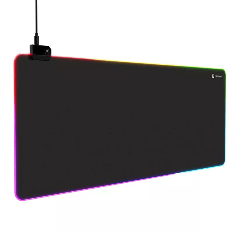 Portronics Comfipad Glow Gaming Mouse Pad – RGB Light Modes | Large Size | Non-Slip Base| black