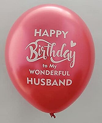 The Magic Balloons -Happy Birthday Decorations Kit- Set of 21 pcs Birthday Balloons Combo for husband's special day | Perfect for Party decorations | 10 Red and 10 white balloons with a Banner