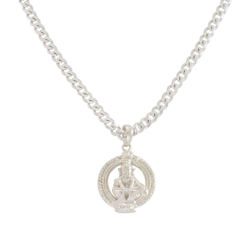 Sterling Silver Chain with Ayyappan Pendant