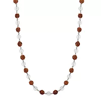 Silver tied Sphatik & Rudraksha Mala/Chain