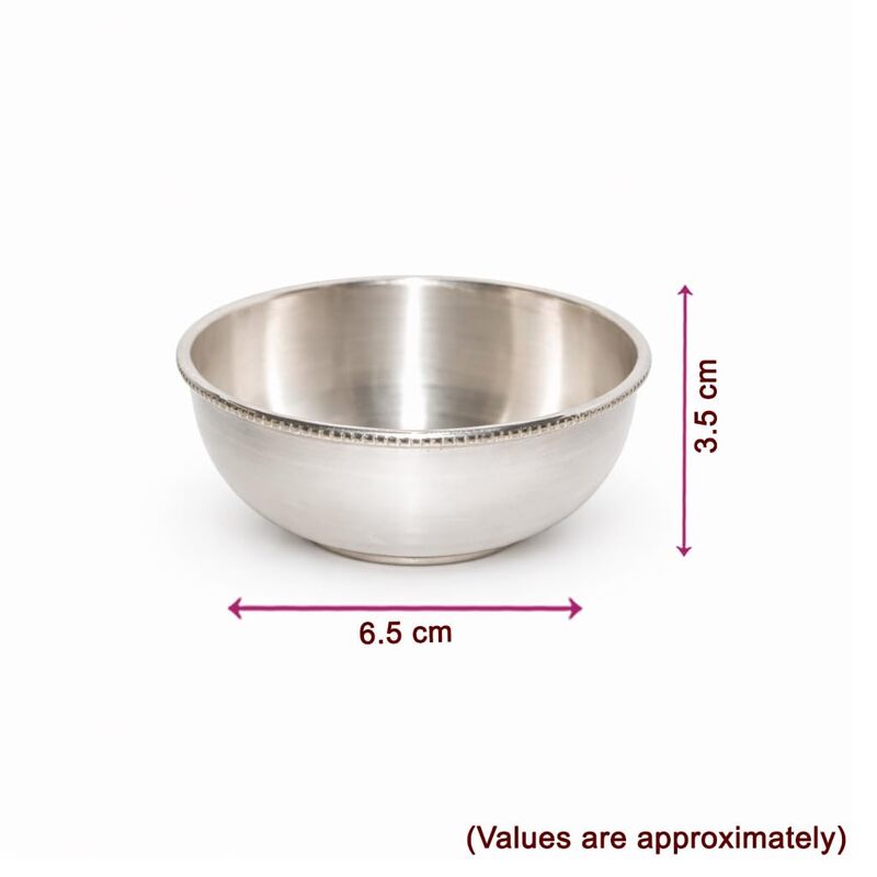 Pure Sterling Silver Bowl – Traditional Pooja & Serving Bowl with Elegant Design