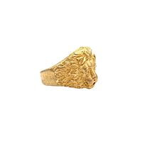 Gold Plated Metal Lion Ring, Mothiram For Men