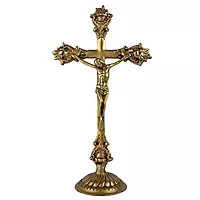 Brass Jesus Christ Cross - 13 inch Height | Symbol of Faith