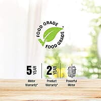 Havells Vitonica 500W Juicer Mixer Grinder with 3 Stainless Steel Jar, Large Size Pulp Container