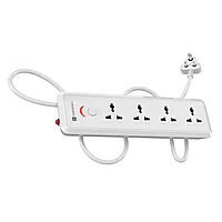 Portronics Power Plate 11 Extension Board – 4 Sockets, 1500W, 2m Cord, White