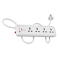 Portronics Power Plate 11 Extension Board – 4 Sockets, 1500W, 2m Cord, White