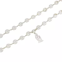 Silver Sphatika Mala with Murugan Pendant | Pure Crystal Beads