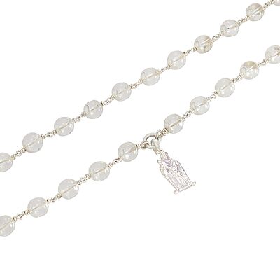 Silver Sphatika Mala with Murugan Pendant | Pure Crystal Beads Silver Sphatika Mala with Murugan Pendant | Pure Crystal Beads
