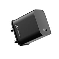 Portronics 1024 Adapto 20C Charger – 20W Type-C PD | 5V/3A, 9V/2.22A, 12V/1.67A | Black