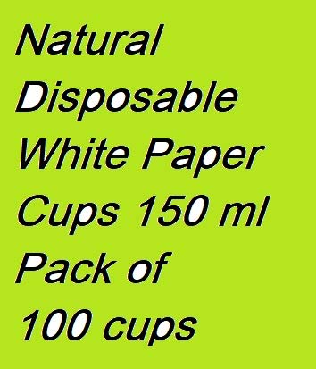 Genric Disposable Paper Tea Cups 150 ML (White) - Set of 100