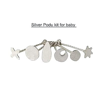 silver gift set for Born Babies- silver (Anklet/Kolusu, Hip Chian/Arunaal, Feeder/Paladai, Bindhi/pottu Kit) silver gift set for Born Babies- silver (Anklet/Kolusu, Hip Chian/Arunaal, Feeder/Paladai, Bindhi/pottu Kit)