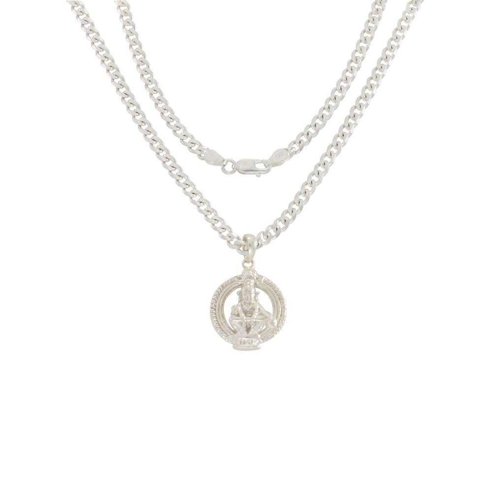 Sterling Silver Chain with Ayyappan Pendant