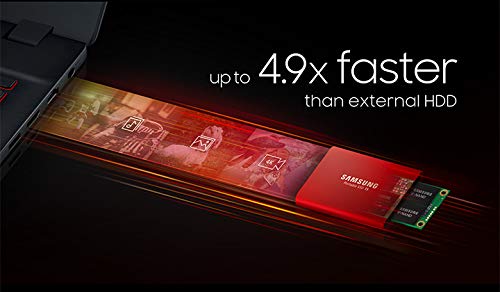 Open Box Samsung Up to 540MB/s USB 3.1 Gen 2 (10Gbps, Type-C) External Solid State Drive (Portable SSD) Metallic Red, T5 500GB