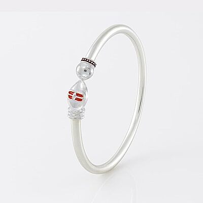 Sterling Silver Handmade Adjustable Vel Kada For Mens |Gifting for Birthday Valentines Day Wedding Anniversary Husband | Lightweight Design | Adjustable