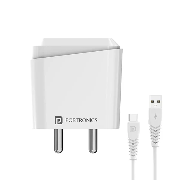 Portronics Adapto 40C This 18W USB charger comes with a Type-C cable, ensuring fast and efficient charging for all your gadgets. Compact and reliable!