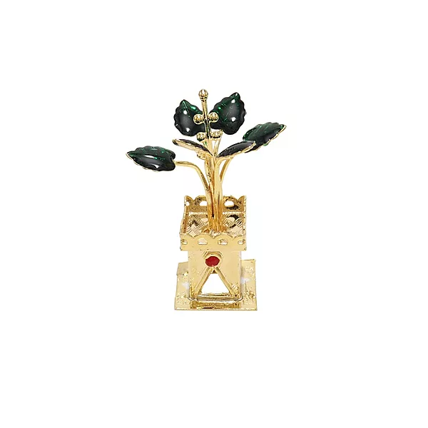 Silver Tulasi Madam / Tulsi Plant (Gold Plated)