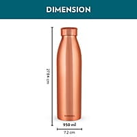 Borosil PRO Copper Water Bottle, 100% Copper, Leak-proof, For Everyday Use, 950 ml