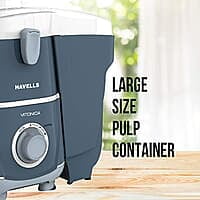 Havells Vitonica 500W Juicer Mixer Grinder with 3 Stainless Steel Jar, Large Size Pulp Container