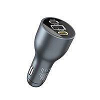 Portronics 120W Car Charger | 3-Port Fast Charging + PD | Charge multiple devices quickly | Compact design | Ideal for road trips | Compatible with various devices | Safe and efficient charging.