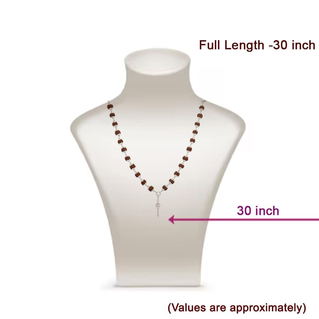 Original Rudraksha Mala in Silver with Vel Pendant Certified