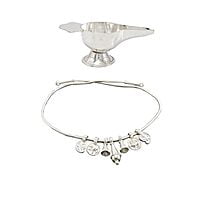 Sterling silver gift set for Born Babies-(Hip chain/Arunaakodi, Feeder/Paladai)