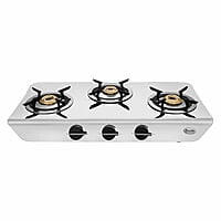 Preethi Stylo steel slim stainless steel 3 burner gas stove