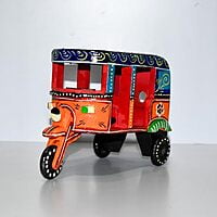Hand painted pull toy rikshaw home decor gift play item