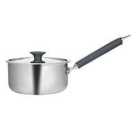 Borosil Cookfresh Tri-ply Stainless Steel Sauce Pan with Lid, Induction Friendly Tea Pan, 1.5 L, 16 cm Dia