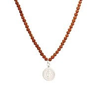 Rudraksha Mala with Sterling Silver Ayyappan Pendent/Dollar