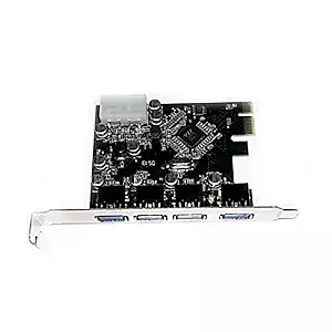 Live Tech PCIe USB 3.0 4-Port Expansion Card offers high-speed data transfer with four additional USB 3.0 ports. Ideal for expanding connectivity on desktops, supporting various devices seamlessly.