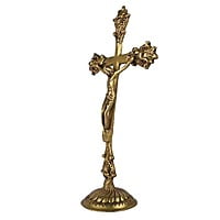Brass Jesus Christ Cross - 13 inch Height | Symbol of Faith