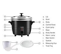 HAVELLS RISO Plus 1.8 L 2 Bowl Rice Cooker, 700 W, 1.8L,3 X Protection, 1 mm Thick 2 inner bowl