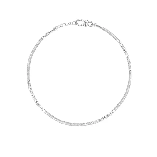 92.5 Sterling Silver Adjustable Anklet for Women & Girls | Chain Payal Daily Wear Jewelry
