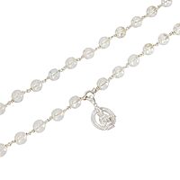 Sphatika Mala with Ayyappan (Iyyappan) Pendant – Pure Quartz Crystal Mala