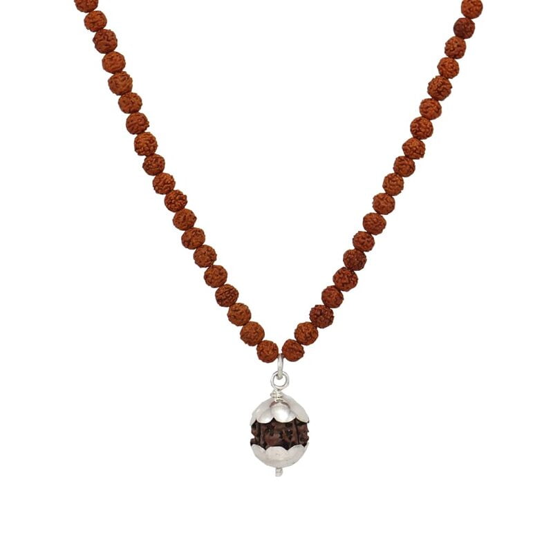 Rudraksha Mala/Chain with Rudraksha Pendent/Dollar