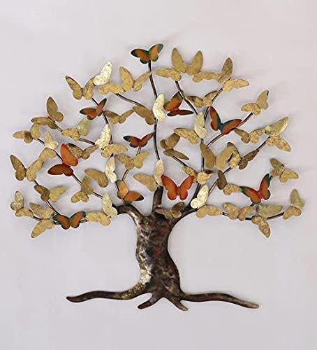 DAD Metal Butterfly Tree Wall Art Sculpture for Living Room, Bedroom, Office - Size (37x2x33 Inches)