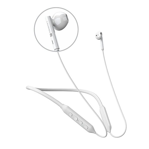 Portronics Harmonics Z5 – Bluetooth Headset, 33Hrs Playtime, Crisp Sound, Comfortable Fit, Sleek Design, Ideal for Music & Calls, Easy Controls, Lightweight, Perfect for Daily Use, White Color.