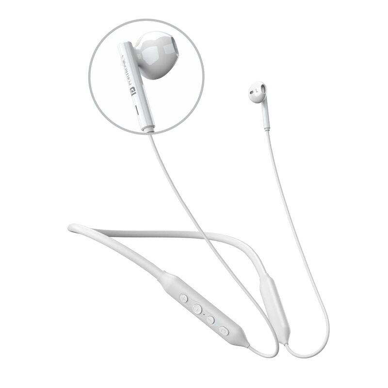 Portronics Harmonics Z5 – Bluetooth Headset, 33Hrs Playtime, Crisp Sound, Comfortable Fit, Sleek Design, Ideal for Music & Calls, Easy Controls, Lightweight, Perfect for Daily Use, White Color.