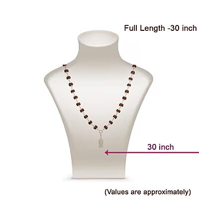 Silver Five Face Rudraksha Mala with Murugan Pendant